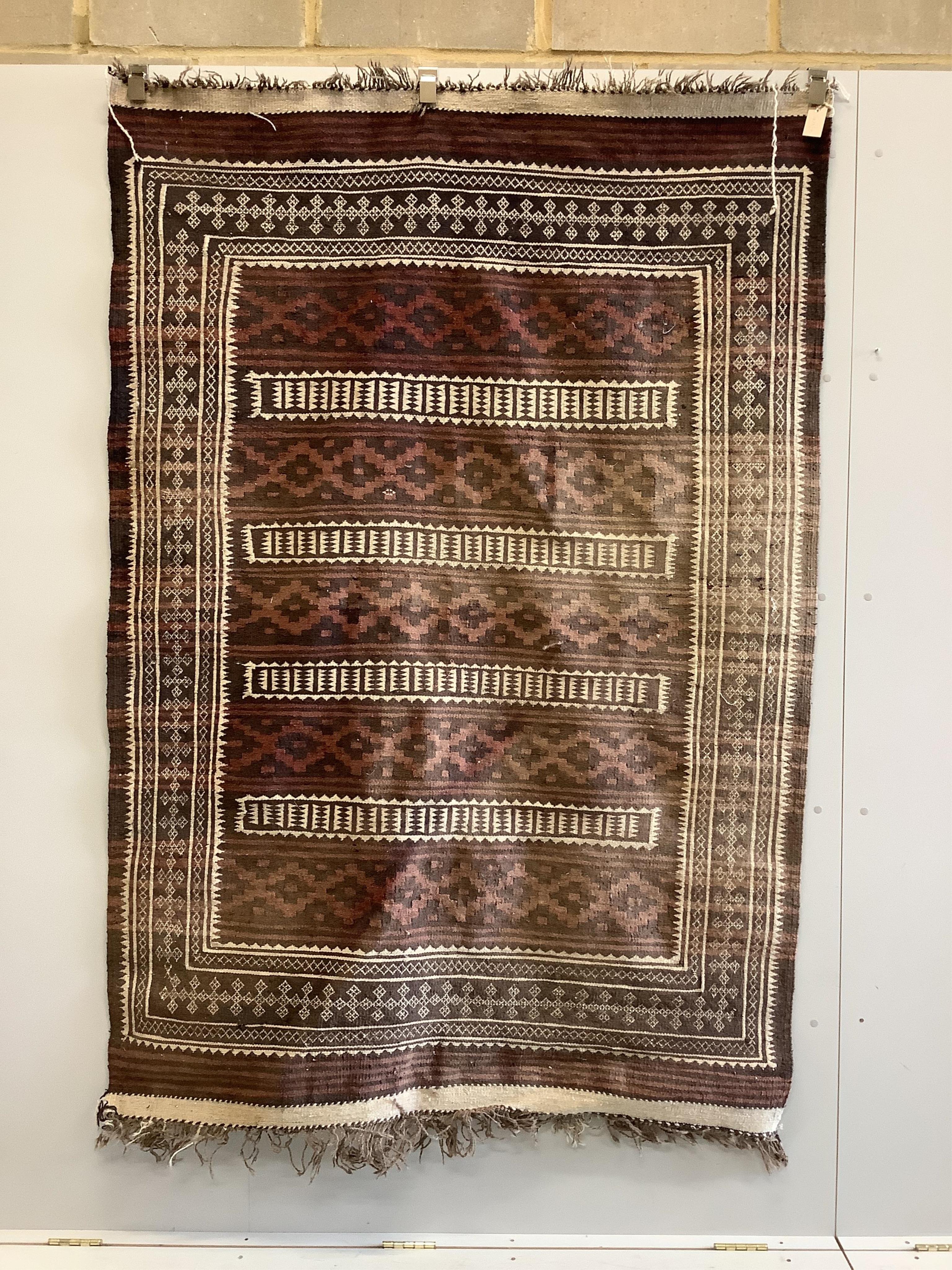 A Kilim flat weave rug, 210 x 142cm. Condition - fair